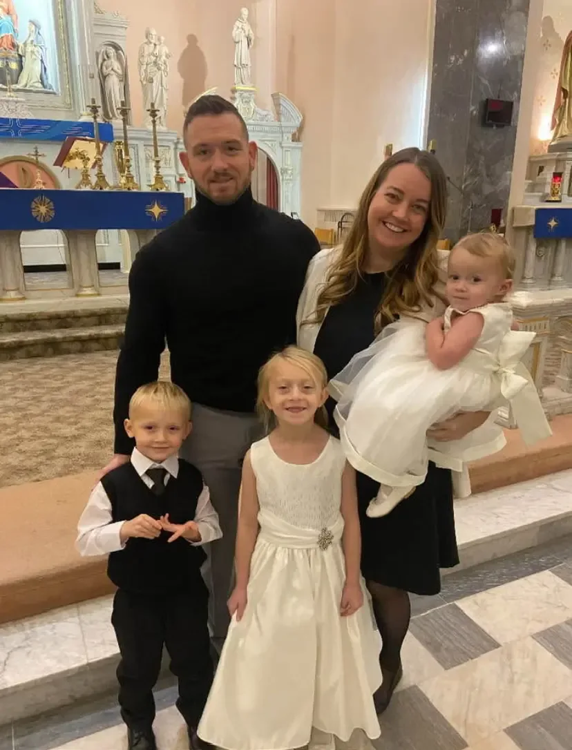 All three children of Dana Anderson and her husband, Paul Kriston, were baptized on the same day in November at Our Lady of the Holy Rosary of Pompeii, Kenosha.