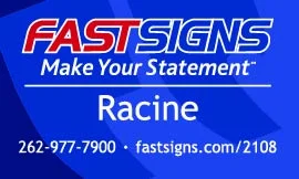 Fastsigns Of Racine Logo Business Card Ad